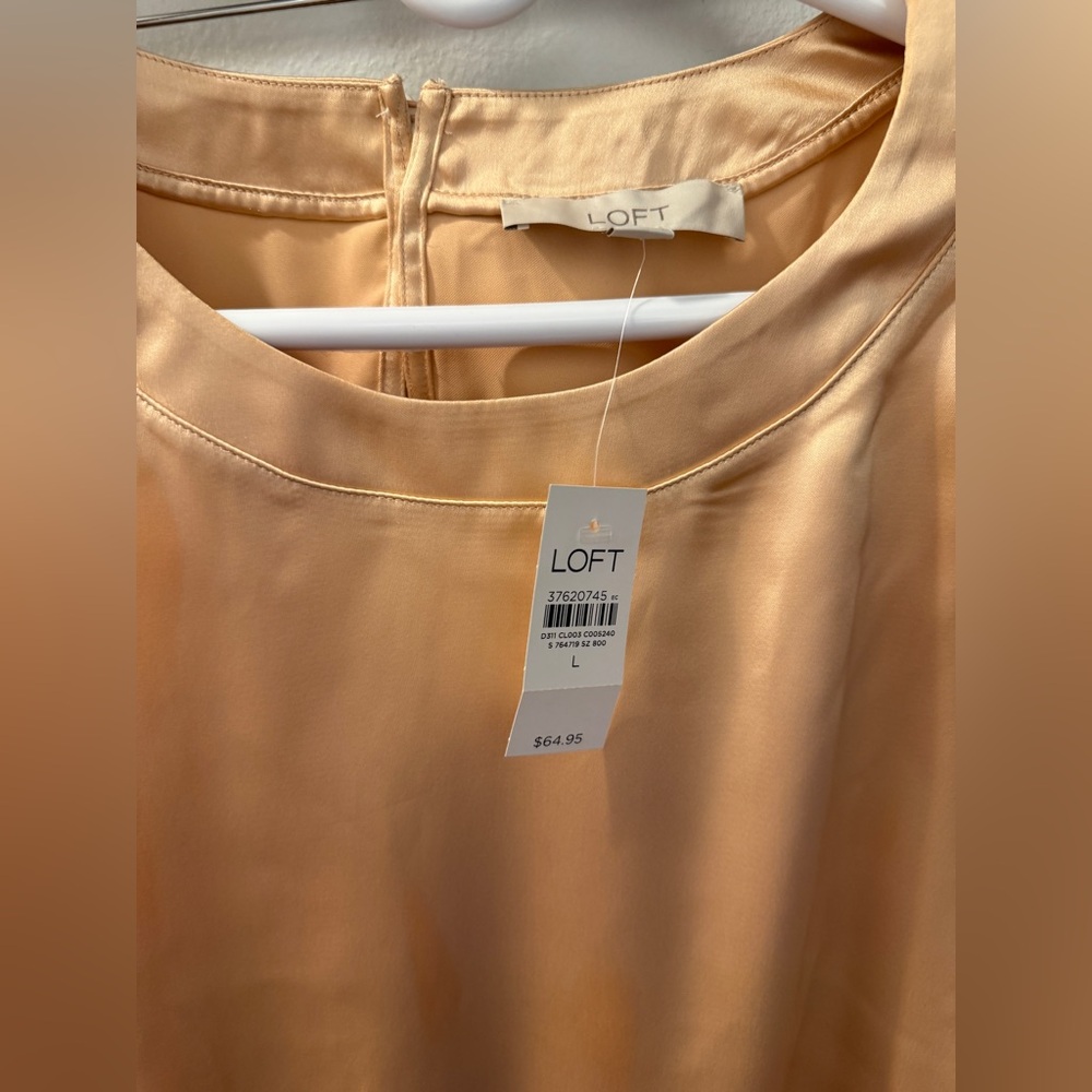 LOFT Champagne Satin Top - Picture 2 of 7